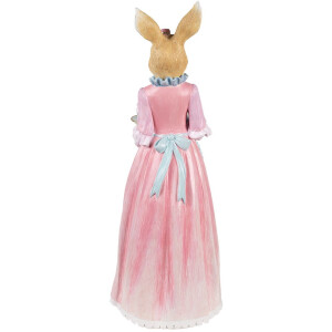 Clayre & Eef Décoration Lapin Beige Rose 22x20x58 cm Polyrésine Figure de Pâques