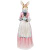 Clayre & Eef Décoration Lapin Beige Rose 22x20x58 cm Polyrésine Figure de Pâques