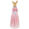 Clayre & Eef Décoration Lapin Beige Rose 22x20x58 cm Polyrésine Figure de Pâques