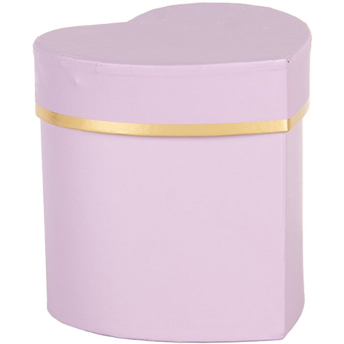 Clayre & Eef 66024PA Boîte cadeau cœur violet or 10x10x10 cm