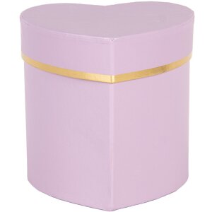 Clayre & Eef 66024PA Boîte cadeau cœur violet or 10x10x10 cm