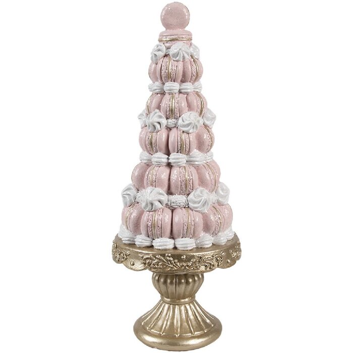 Clayre & Eef 6PR5163 Décoration Gâteau rose or Ø 12x30 cm