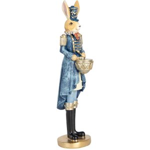 Clayre & Eef Lapin décoratif bleu or 5x5x18 cm...