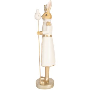 Clayre & Eef Lapin déco Beige Or 47 cm Décoration de Pâques style campagnard