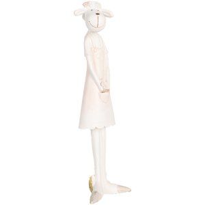 Clayre & Eef Mouton déco blanc rose 6x4x17 cm...