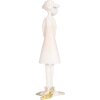 Clayre & Eef Mouton déco blanc rose 6x4x17 cm style campagnard Polyresin