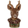 Clayre & Eef Décoration Buste de cerf brun rouge or 13x11x22 cm look vintage