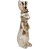 Clayre & Eef Lapin décoratif blanc or 14x11x38 cm Polyrésine Élégant