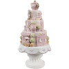 Clayre & Eef 6PR5166 Gâteau de décoration rose blanc Ø 13x27 cm Polyrésine