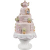 Clayre & Eef 6PR5166 Gâteau de décoration rose blanc Ø 13x27 cm Polyrésine