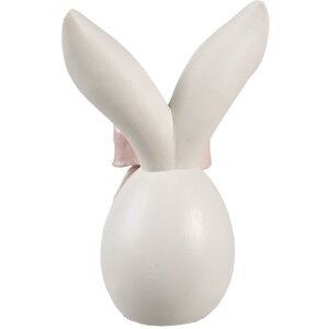 Clayre & Eef Déco Lapin blanc rose 12x8x18 cm Polyrésine Pâques Printemps
