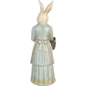 Clayre & Eef Lapin déco Polyrésine Beige Bleu 23x17x46 cm Style vintage
