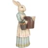 Clayre & Eef Lapin déco Polyrésine Beige Bleu 23x17x46 cm Style vintage