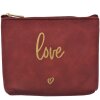 Juleeze JZTB0080BU Trousse de toilette Rouge 13x1x10cm Synthétique Or Inscription Love