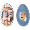 Clayre & Eef Œuf décoratif style campagnard fer blanc bleu 7x11x7 cm
