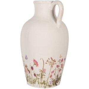 Clayre & Eef Pot décoratif style campagnard Beige Rose Ø 30 cm Hauteur 50 cm