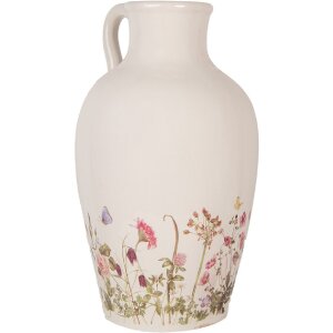 Clayre & Eef Pot décoratif style campagnard Beige Rose Ø 30 cm Hauteur 50 cm