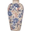 Clayre & Eef 6CE1935S Vase style campagnard Beige Bleu Ø17x30 cm Céramique