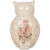 Clayre & Eef Chouette décorative 11x10x17 cm style campagnard céramique beige rose