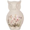 Clayre & Eef Chouette décorative style campagnard Céramique Beige Rose 14x13x22 cm