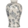 Clayre & Eef 6CE2072 Vase en céramique blanc-bleu style boho 19x32 cm