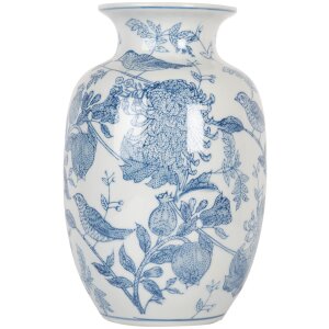 Clayre & Eef 6CE2100 Vase Blanc Bleu Ø 14x23...