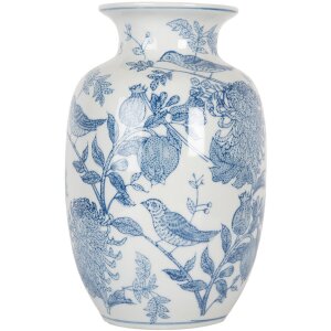 Clayre & Eef 6CE2100 Vase Blanc Bleu Ø 14x23...