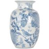 Clayre & Eef 6CE2100 Vase Blanc Bleu Ø 14x23 cm Céramique à motifs