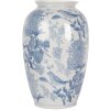 Clayre & Eef 6CE2102 Vase en céramique blanc-bleu Ø 17x27 cm Style botanique