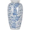 Clayre & Eef 6CE2103 Vase en céramique blanc-bleu Ø 19x37 cm