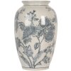 Clayre & Eef 6CE2074 Vase blanc bleu Ø17 cm hauteur 27 cm