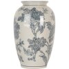 Clayre & Eef 6CE2074 Vase blanc bleu Ø17 cm hauteur 27 cm