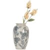 Clayre & Eef 6CE2074 Vase blanc bleu Ø17 cm hauteur 27 cm
