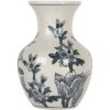 Clayre & Eef 6CE2077 Vase blanc-bleu Ø 10x16 cm Céramique Boho Design