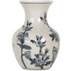 Clayre & Eef 6CE2077 Vase blanc-bleu Ø 10x16 cm Céramique Boho Design