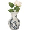 Clayre & Eef 6CE2077 Vase blanc-bleu Ø 10x16 cm Céramique Boho Design