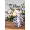 Clayre & Eef 6CE2077 Vase blanc-bleu Ø 10x16 cm Céramique Boho Design
