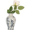 Clayre & Eef 6CE2078 Vase Blanc-Bleu Ø 9x15 cm Céramique Design Vintage