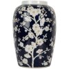 Clayre & Eef 6CE2082 Vase bleu-blanc Ø 20x31 cm Céramique style rétro vintage