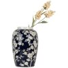 Clayre & Eef 6CE2082 Vase bleu-blanc Ø 20x31 cm Céramique style rétro vintage