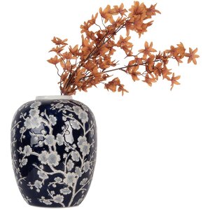 Clayre & Eef 6CE2083 Vase bleu et blanc Ø 24x30 cm Céramique style rétro vintage