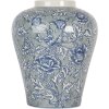 Clayre & Eef 6CE2084 Vase Céramique Bleu-Vert Ø 21 cm Hauteur 26 cm