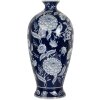 Clayre & Eef 6CE2087 Vase bleu-blanc Vase en céramique Ø 21x42 cm