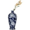 Clayre & Eef 6CE2087 Vase bleu-blanc Vase en céramique Ø 21x42 cm