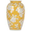 Clayre & Eef 6CE2088 Vase jaune-blanc Ø 17x27 cm Céramique style rétro vintage