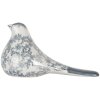 Clayre & Eef Décoration oiseau blanc-bleu 25x11x13 cm Céramique style vintage