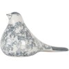 Clayre & Eef Décoration oiseau blanc-bleu 25x11x13 cm Céramique style vintage