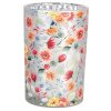 Clayre & Eef 6GL4969 Bougeoir en verre Gris Orange Ø 12x18 cm