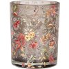Clayre & Eef 6GL4976 Porte-bougies à réchaud Set 2 Verre Design Botanique Gris Orange