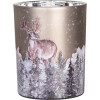 Clayre & Eef 6GL4984 Porte-bougies à chauffe-plat en verre Motif cerf Gris Marron Lot de 2